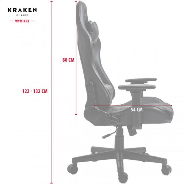 Геймерське Ігрове крісло KRAKEN HELIOS чорна екошкіра - Зображення 6