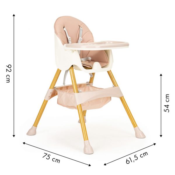 Стільчик для годування дітей 2в1 ECOTOYS HC-823S рожевий Практичність і комфорт для годування вашої дитини - Зображення 4