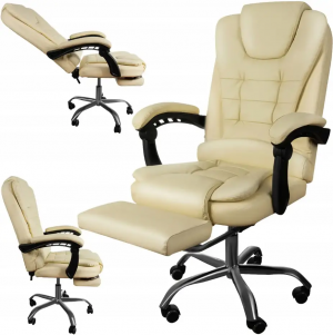Крісло офісне з підставкою для ніг для Вашого робочого місця Malatec beige