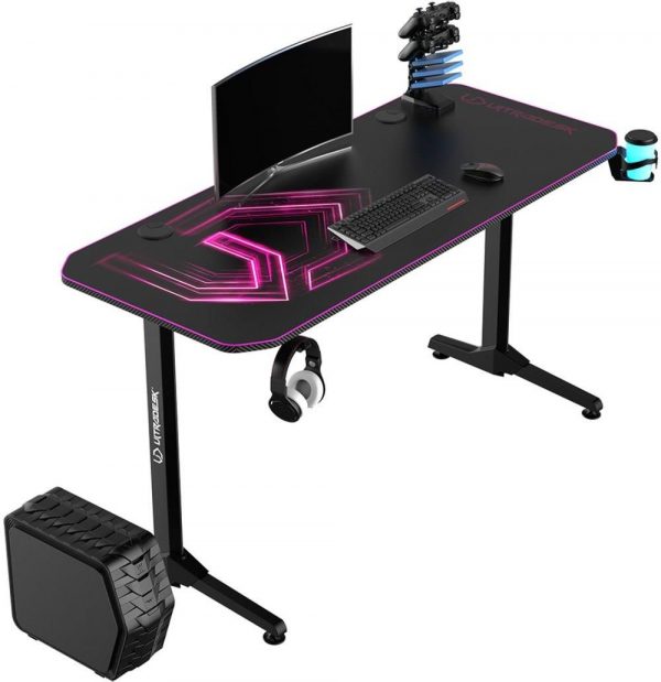 Ігровий комп'ютерний стіл ULTRADESK FRAG Pink 140X66 см - Зображення 4