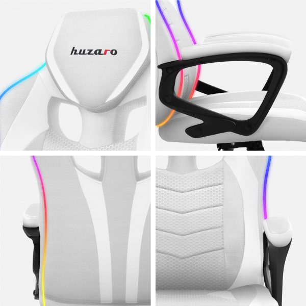 Геймерське Ігрове крісло Huzaro Force 2.5 RGB White Mesh - Зображення 6