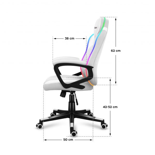Геймерське Ігрове крісло Huzaro Force 2.5 RGB White Mesh - Зображення 8