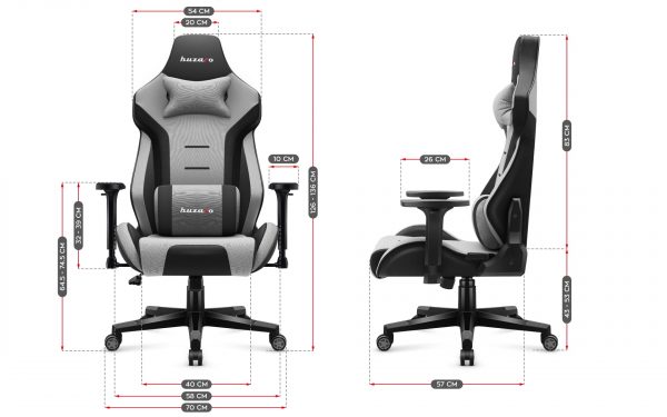 Сіре Ігрове Крісло Huzaro Force 7.6 Grey із Посиленою Ергономікою для Довготривалого Геймінгу - Зображення 4