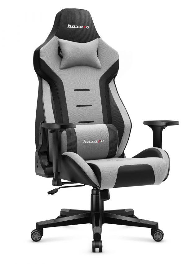 Сіре Ігрове Крісло Huzaro Force 7.6 Grey із Посиленою Ергономікою для Довготривалого Геймінгу