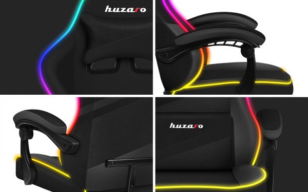 Геймерське Ігрове крісло Huzaro FORCE 4.4 RGB Black Mesh - Зображення 4