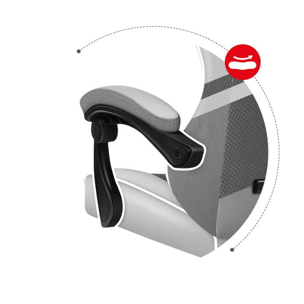 Геймерське Ігрове крісло HUZARO FORCE 4.4 White Mesh - Зображення 3
