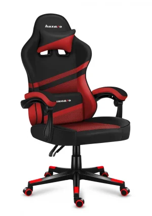 Геймерське Крісло HUZARO FORCE 4.4 Red Mesh з Вентиляцією та Яскравим Дизайном