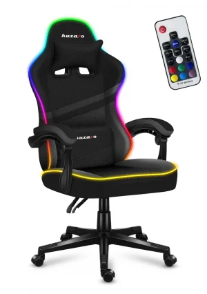 Сучасне Ігрове Крісло Huzaro Force 4.4 RGB Black Mesh з RGB-Ефектами та Сітчастою Спинкою