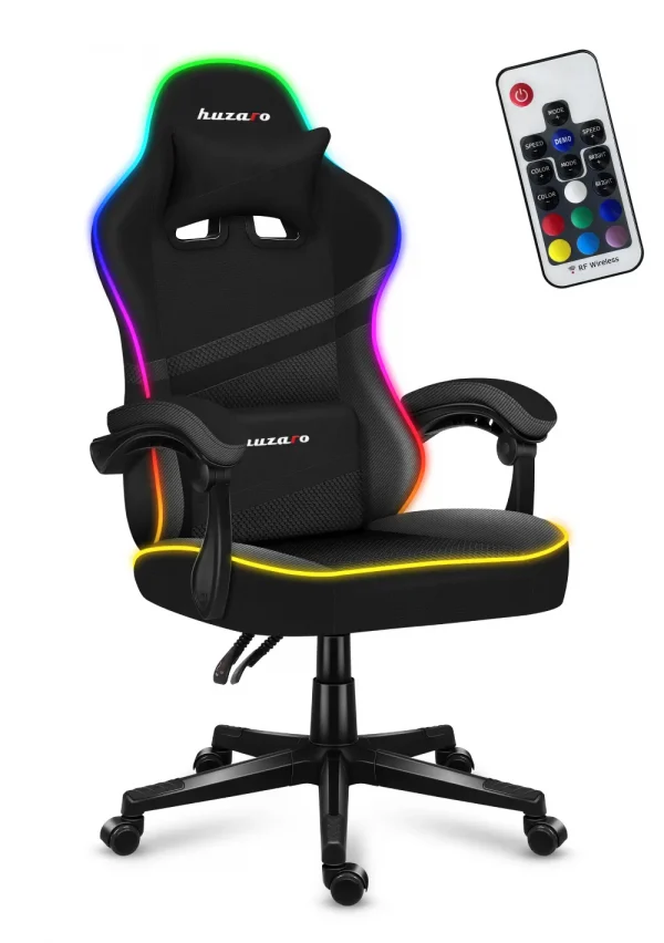 Геймерське Ігрове крісло Huzaro FORCE 4.4 RGB Black Mesh