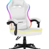 Біле Ігрове Крісло Huzaro Force 4.4 RGB із Підсвіткою для Стильного Геймінгу