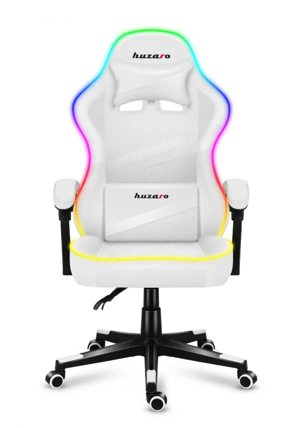 Геймерське Ігрове крісло HUZARO FORCE 4.4 RGB Біле - Зображення 6