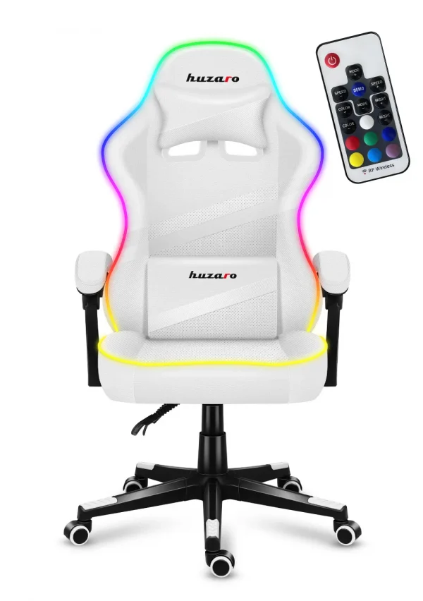 Геймерське Ігрове крісло HUZARO FORCE 4.4 RGB Біле - Зображення 3