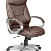 Шкіряне Офісне Крісло Sofotel EG-223 коричневе