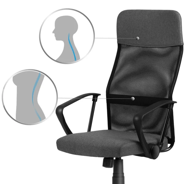 Офісне крісло з мікросітки  Sofatel Sydney micro mesh темно-сіре - Зображення 6