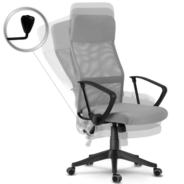 Sofatel Sydney Світло-Сіре — Крісло з Мікросітки для Мінімалістичного Робочого Настрою - Зображення 8