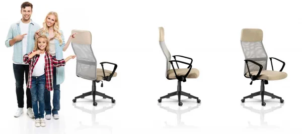 Sofatel Sydney Бежеве — Стримане Крісло з Мікросітки для Сучасного Офісного Інтер’єру - Зображення 10