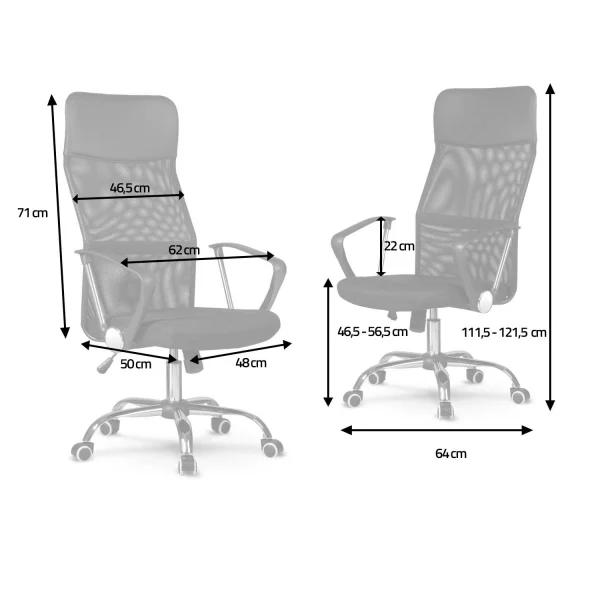 Офісне крісло Sofatel Sydney Micro Mesh темно-сіре - Зображення 9