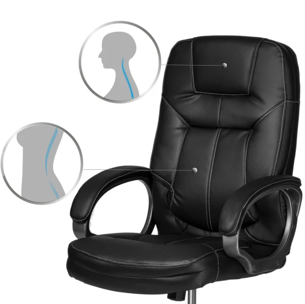 Шкіряне офісне крісло Sofatel 355 чорне - Зображення 4