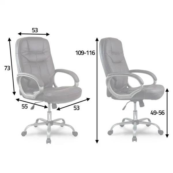 Шкіряне офісне крісло Sofatel 355 чорне - Зображення 5