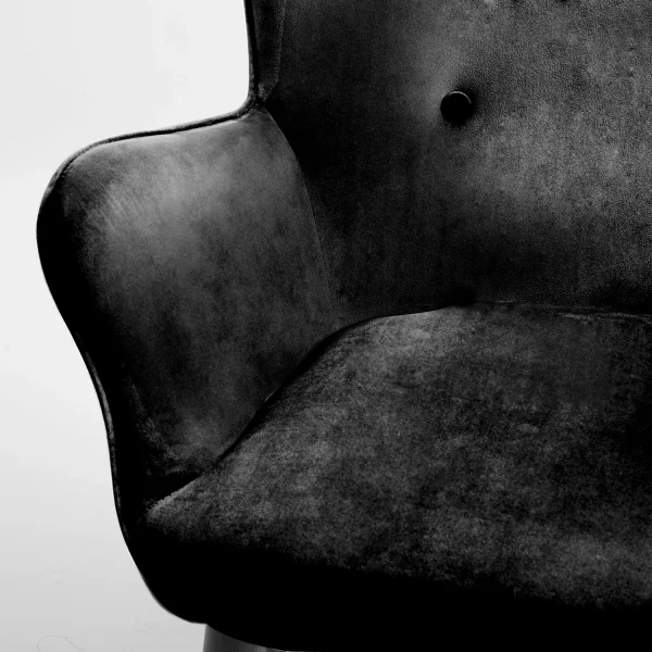 Чорне крісло Sofatel Norse з підніжкою - Зображення 6