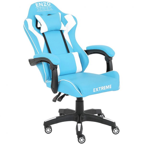 Ігрове крісло  Gamer Extreme ENZO Blue White Стиль та комфорт для професіоналів геймінгу - Зображення 3