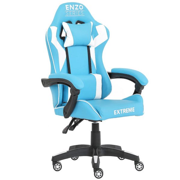 Ігрове крісло  Gamer Extreme ENZO Blue White Стиль та комфорт для професіоналів геймінгу