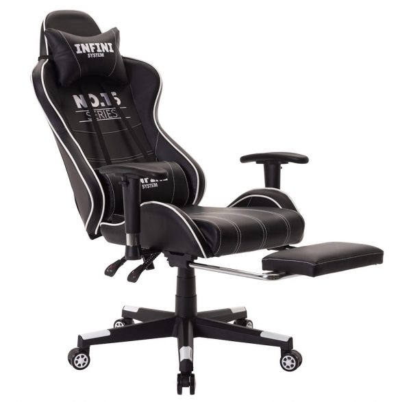 Геймерське Ігрове крісло Infini Gaming Chair Series № 16 Black and White - Зображення 5