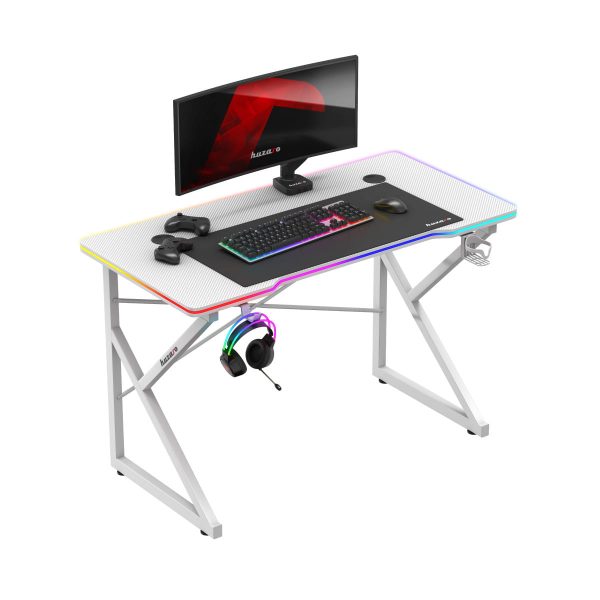 Ігровий стіл Huzaro Hero 1.7 RGB Білий