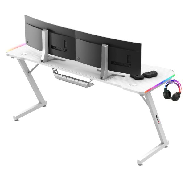 Ігровий стіл Huzaro Hero 4.8 White RGB - Зображення 4