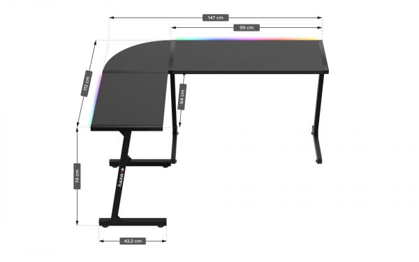 Ігровий стіл HUZARO HERO 6.0 Black RGB - Зображення 8