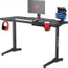 Ігровий Комп’ютерний Стіл ULTRADESK FRAG Black + Pad — Стриманий Чорний Стиль для Ергономічної Зони