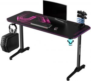 ULTRADESK FRAG Pink 140×66 см — Компактний Рожевий Ігровий Стіл з Ергономічною Підкладкою