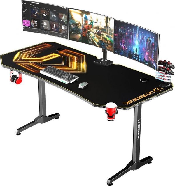 Ігровий комп'ютерний стіл ULTRADESK FRAG Xxl Gold 160x75 см