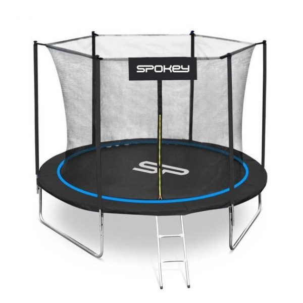 Батут з внутрішньою захисною сіткою та драбиною Spokey Jumper 305 см ft10 чорно-синій