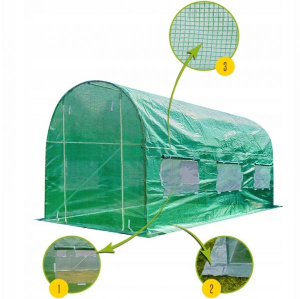 Садова Теплиця Funfit 4 x 2,5 x 200 см (10м²) - Просторе Місце для Растень - Зображення 11