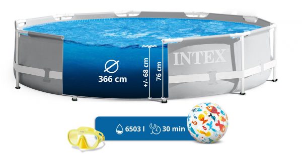 Каркасний Басейн з насосом + надувні іграшки Intex 26712 366х76 см - Зображення 4
