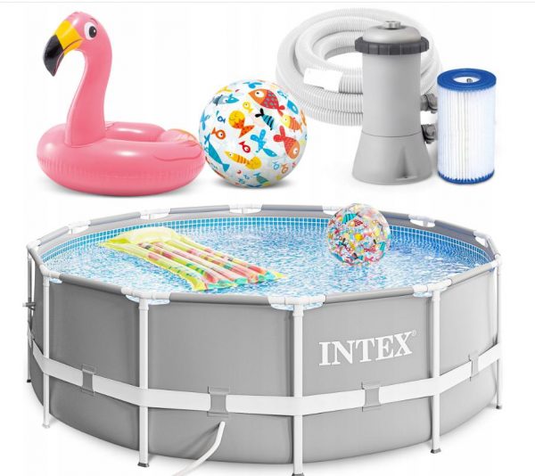 Каркасний Басейн з насосом + надувні іграшки Intex 26712 366х76 см