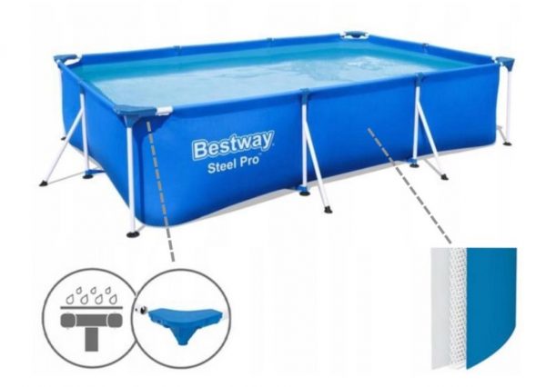 Каркасний прямокутний Басейн для всієї родини BESTWAY 300х201 см 19 в 1 - Зображення 3