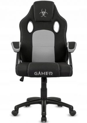 Дихаюче Геймерське Крісло Lugano CARRERA GREY FABRIC з Тканинною Оббивкою та Регулюванням
