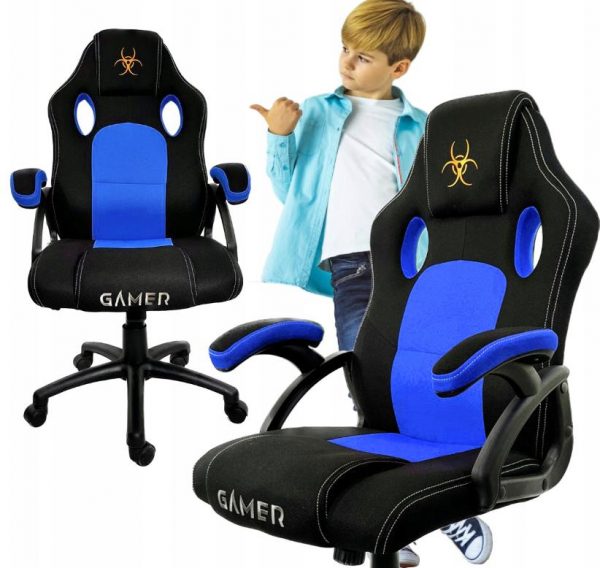 Геймерське Ігрове крісло Lugano CARRERA M BLUE FABRIC