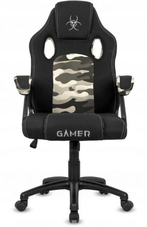 Стійке Геймерське Крісло Lugano CARRERA M ARMY FABRIC з Камуфляжною Тканинною Оббивкою