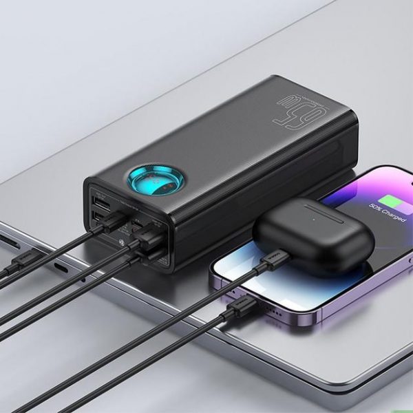Повербанк Baseus 30000 mAh 65W з Цифровим Дисплеєм + Кабель USB–Type-C — Швидка Зарядка та Висока Потужність - Зображення 7