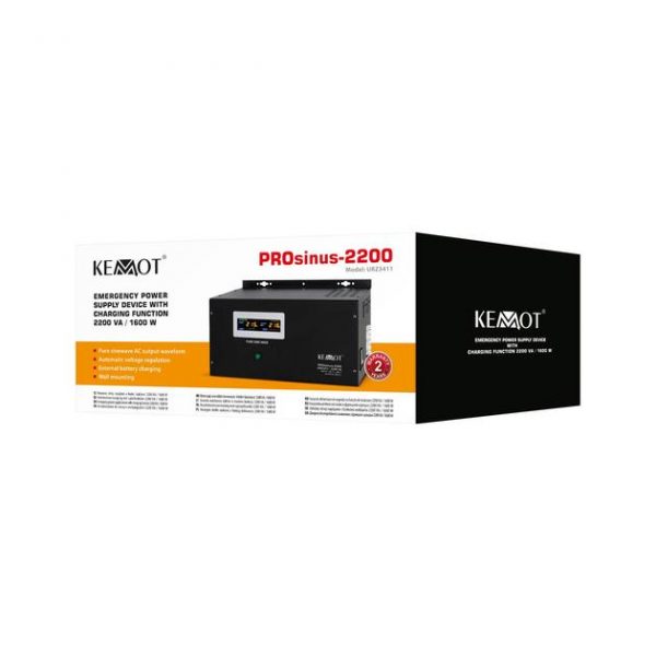 ДБЖ KEMOT PROsinus-2200 URZ3411 12V 2200VA/1600W — Потужне Безперебійне Живлення для Критичних Систем - Зображення 4