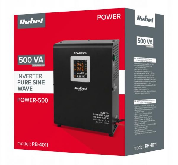 Джерело Аварійного Живлення Rebel Power UPS 500 RB-4011 12V/230V — Стабільна Робота для Домашніх Електросистем - Зображення 6