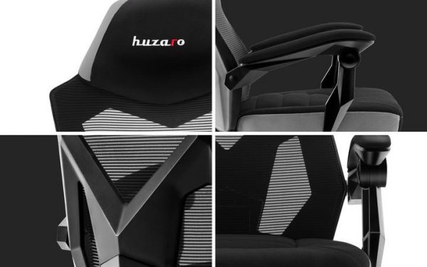 Геймерське Ергономічне Крісло Huzaro Combat 3.0 Чорно-Сіре з Підтримкою Спини - Зображення 7