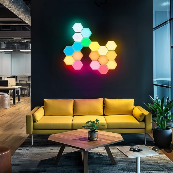Стельовий світильник Hexagon Auto Gamma багатоколірний RGB LED Пульт дистанційного керування 12 шт - Зображення 6