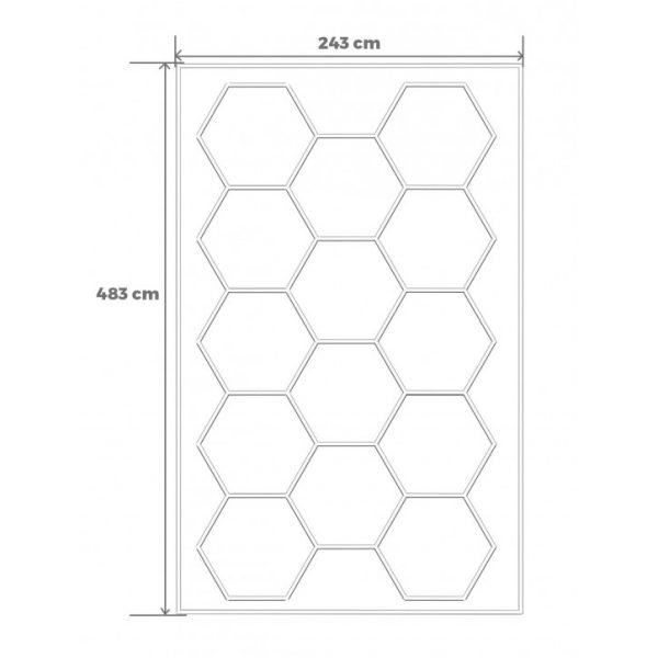 Стельовий світильник Auto Gamma білий,панель HEXAGON 243x483 см 3500-4000K - Зображення 3