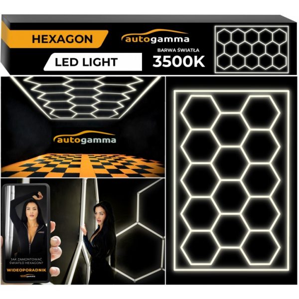 Стельовий світильник Auto Gamma білий,панель HEXAGON 243x483 см 3500-4000K - Зображення 9
