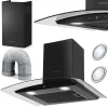 Витяжка Кухонна Berdsen BT-216 60 см Black з Ергономічною Панеллю та Трьома Режимами Роботи
