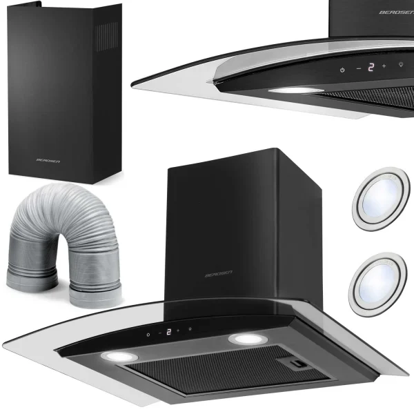 Витяжка Кухонна Berdsen BT-216 60 см Black з Ергономічною Панеллю та Трьома Режимами Роботи
